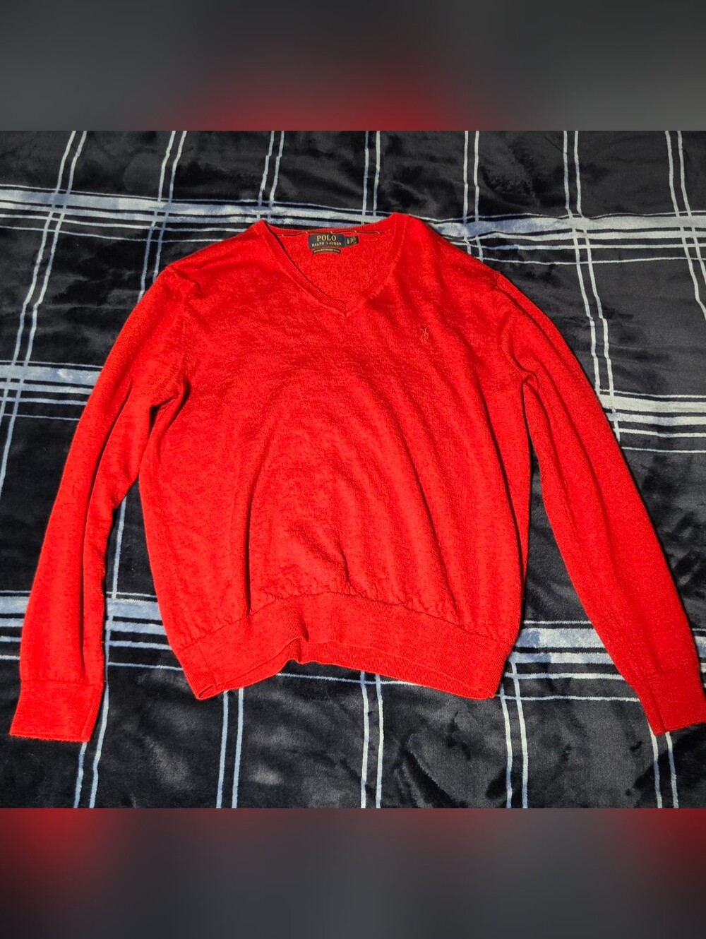 Polo by Ralph Lauren Red V-Neck Sweater - Men's